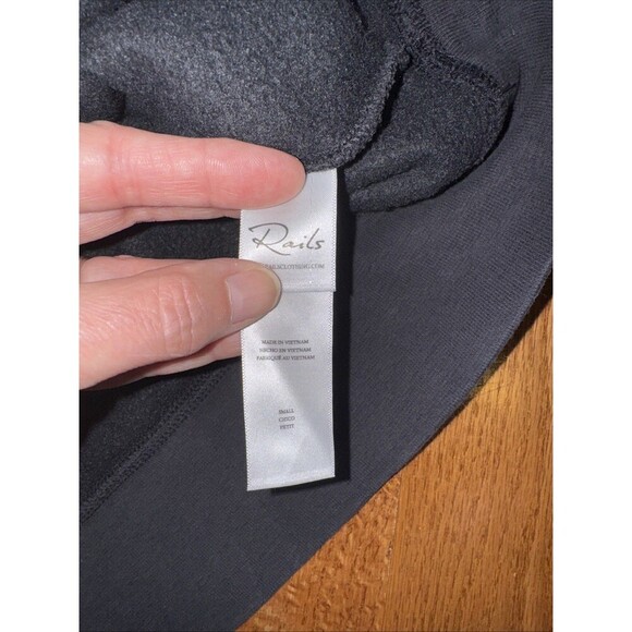 Rails Sweatshirt Womens Small Black Quincy Open Cold Shoulder Long Sleeve - Picture 4 of 6